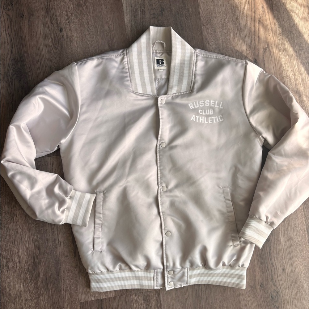 Russell Athletic Cream Bomber Jacket Sz.M